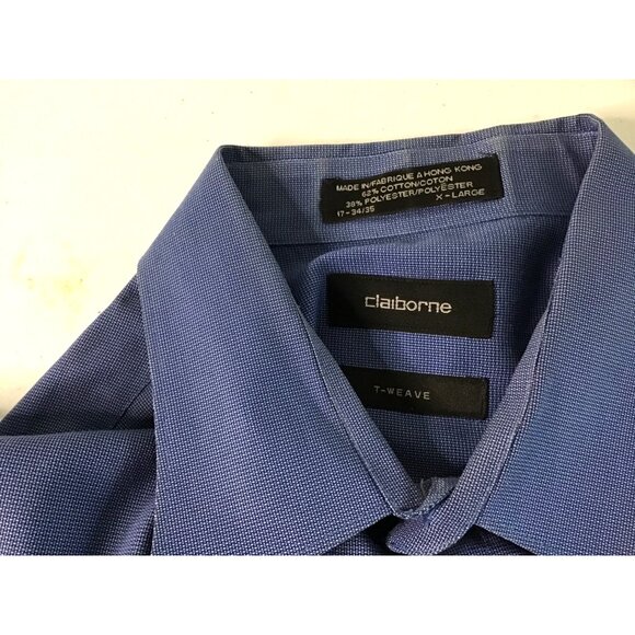 CLAIBORNE- T-WEAVE MENS BLUE BUTTON -DOWN LONG SLEEVE SHIRT SIZE X-LARGE - Picture 3 of 6